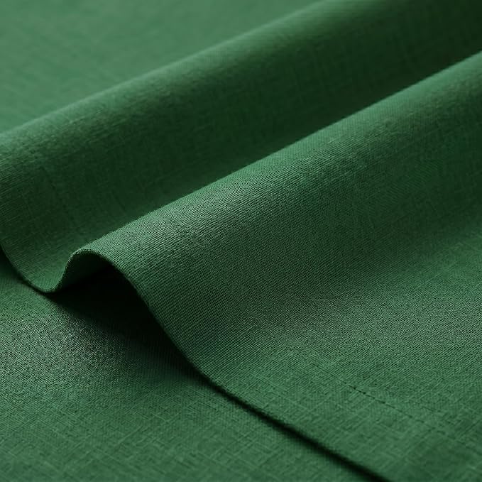 Solino Home 100% Pure Linen Table Runner Pine Green Woven, Fete 14 x 48 in | styles dining tables for meals and celebrations, European flax fibres, betters with age, Pine Green, soft, OEKO-TEX Certified