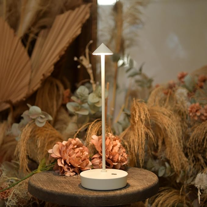 Set of 2 Cordless Rechargeable Led Table Lamp Battery Operated Light White
