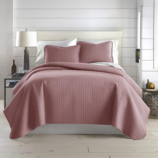 Southshore Fine Living, Inc. Full/Queen Quilt Set, Full Size Quilts with 2 Matching Pillow Shams, Lightweight Quilt Coverlet, Lightweight, Easy Care Machine Washable Queen Size Bedspread, Lavender