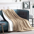Walensee Sherpa Fleece Blanket (Queen Size 90”x90” Taupe tan) Plush Throw Fuzzy Super Soft Reversible Microfiber Flannel Blankets for Couch, Bed, Sofa Ultra Luxurious Warm and Cozy for All Seasons