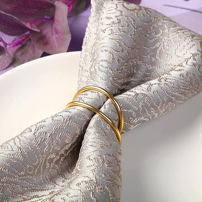 Gold Napkin Rings - 36 PCS Metal Spiral Napkin Rings(Spiral) | Napkin Holders Buckles for Family Dinner, Wedding, Party,Table Decorations