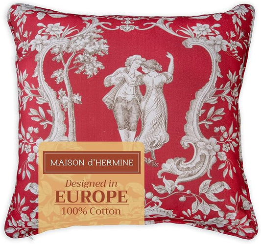 Maison d' Hermine Throw Pillow Covers 100% Cotton (18" x 18" - Pack of 1)