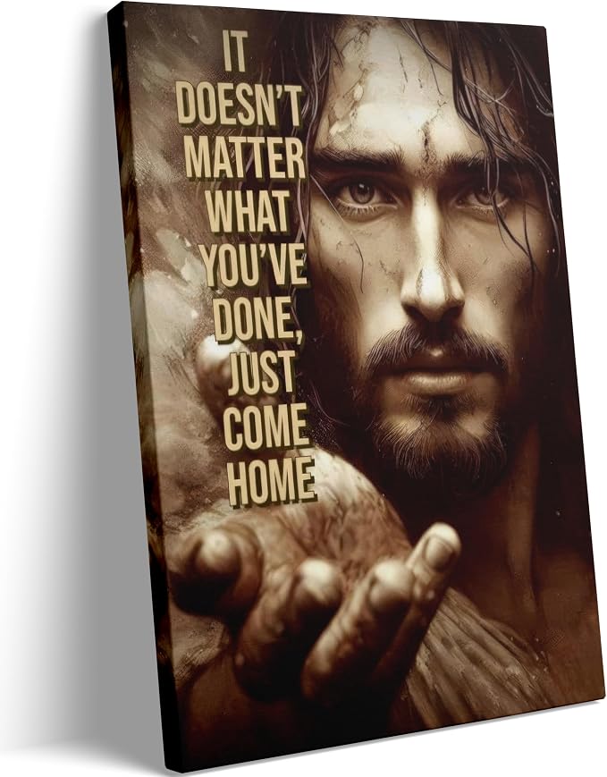 Jesus Christ Canvas Wall Art inspiring spiritual Religious Jesus Painting Picture Wall Decor Man cave Motivational Poster Print Artwork for Office Bedroom Church Living Room Home Decoration