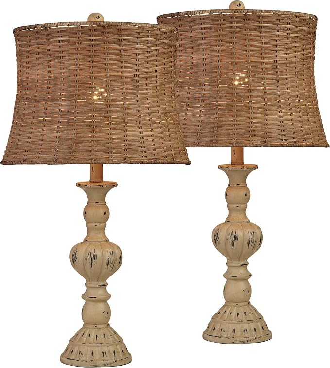 Trinidad 26 1/2" Tall Table Lamps Set of 2 Finish Antique Vintage