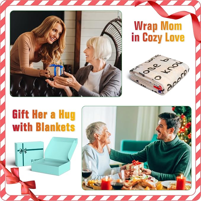 TURMTF Birthday Gifts for Mom from Daughter Son, Warm Soft Fleece Blanket for Women, Cozy Throw Blanket for Couch Bed Travel Mothers Day Presents