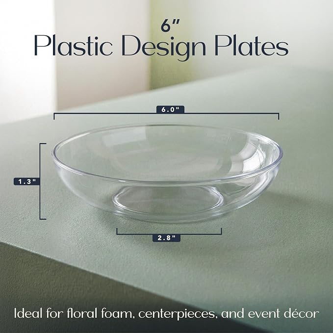 Royal Imports Clear Plant Saucer,Floral Plastic Plates Plant Tray 6" 6pk