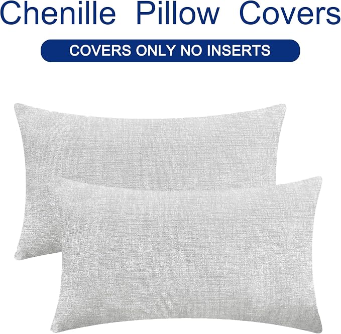 CaliTime Decorative Throw Pillow Covers 20 X 12 Inches Moonbeam Gray