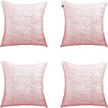 Gyulin Pack of 4,Silver Velvet Throw Pillow Covers 18x18 Inches, Sparkle Silver Foil Print Solid Square Pillow Covers Cushion Covers for Couch Sofa Home Bedroom Decor, Light Pink
