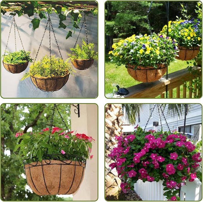 Heybe 20 Inch Hanging Basket Chain, 3 Point Hanging Chains with Hooks for Pot Planters Bird Feeders Lantern Lamp,Extended Hangers for Hanging Badkeys(20 inch,3 Point)