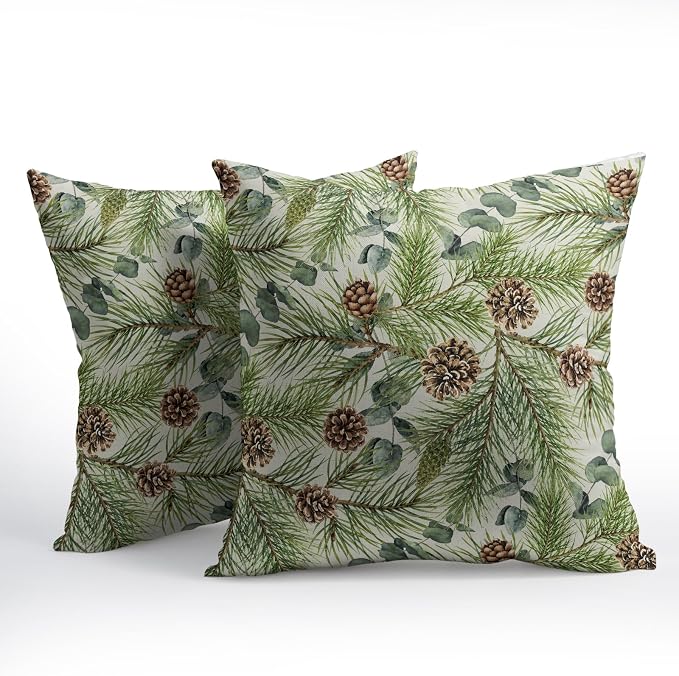 Winter Floral Pillow Covers 24x24 Inch 2Pcs