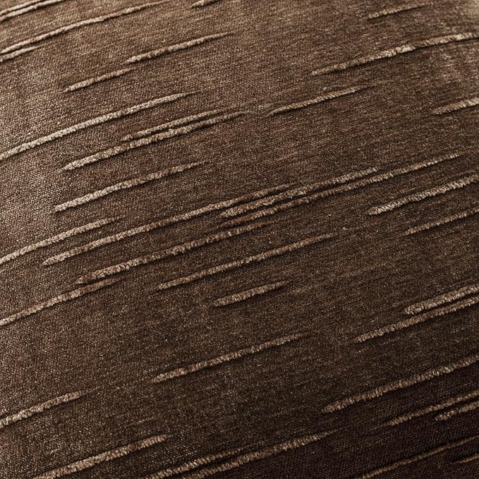 Foindtower Pack of 2 Slubby Textured Chenille Throw Decorative Pillow Covers Square Accent Solid Cushion Cover Cozy Soft Farmhouse Pillow Case for Couch Sofa Bedroom Living Room 22x22 Inch,Dark Brown