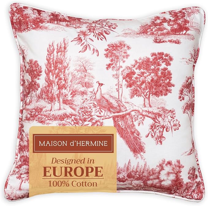 Maison d' Hermine Throw Pillow Covers 100% Cotton (18" x 18" - Pack of 1)