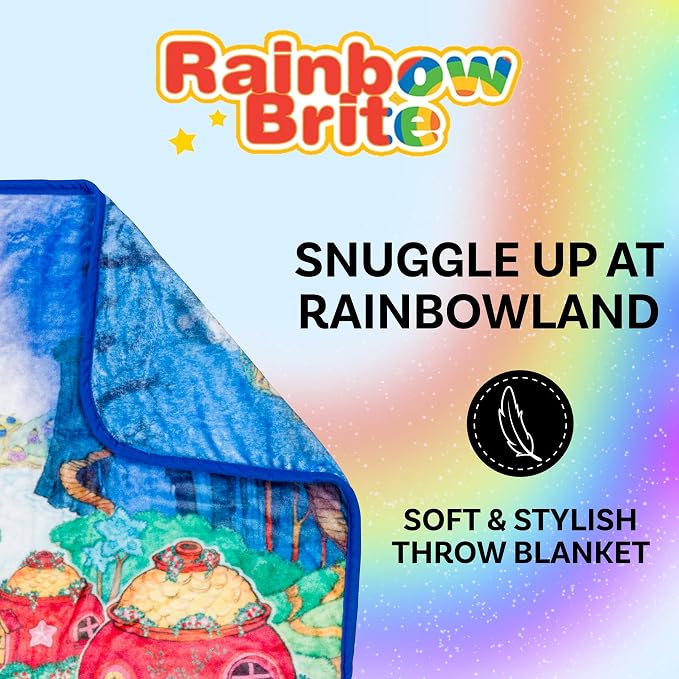 Silver Buffalo Rainbow Brite in Rainbowland, Fleece Throw Blanket, 45x60in | Soft and Cozy, 250 GSM