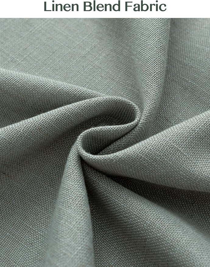 Pinch Pleated Linen Curtains 84 Inch Length 2 Panels, Light Filtering Linen Blend Drapes 40" W x 84" L, Sage Green Neutral Curtains for Living Room Bedroom with Hooks