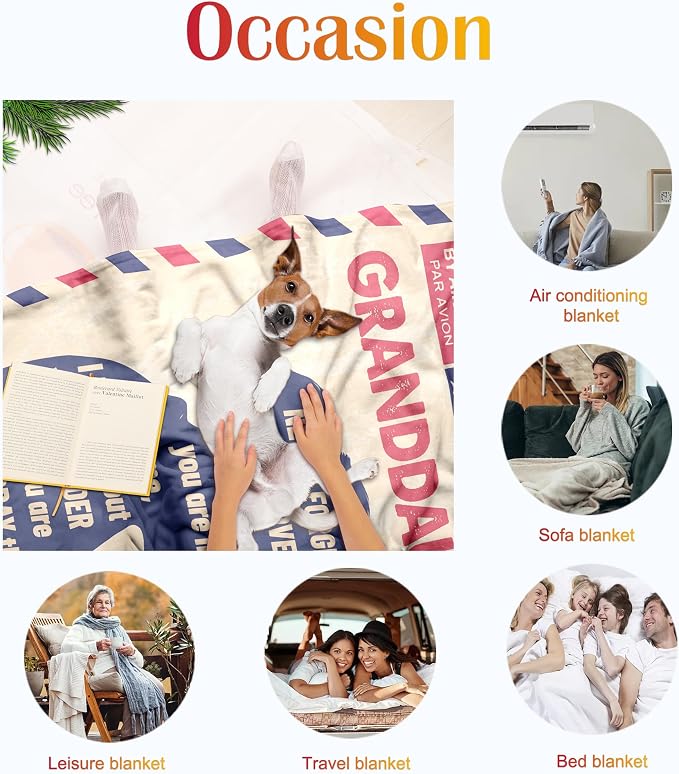 TURMTF Granddaughter Blanket, Christmas Birthday Gifts for Granddaughters, 56x71