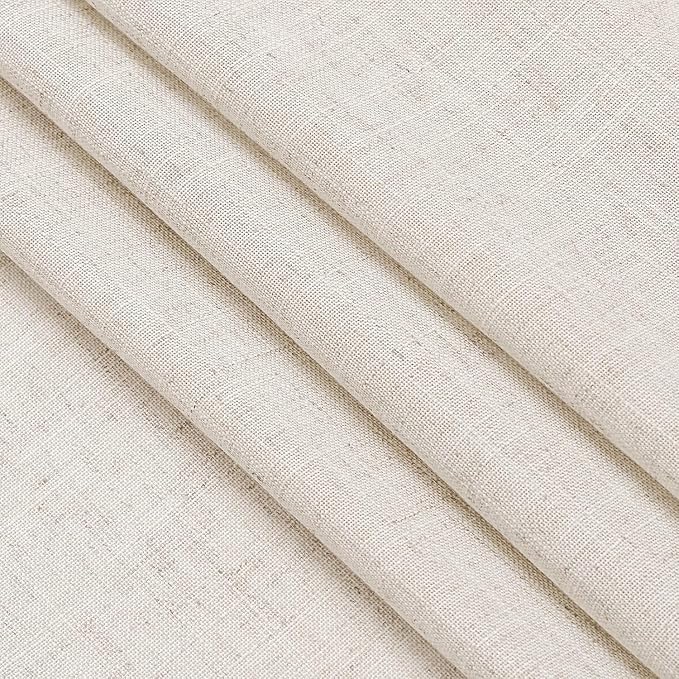 Beige Curtains for Kitchen Windows Over Sink 36 inch Length Rustic Farmhouse Linen Blend Semi Sheer Curtains Back Tab and Rod Pocket Small Window Curtain for Cafe 30 x 36 Inch,2 Panels