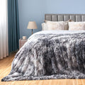 GONAAP Fuzzy Faux Fur Queen Blanket for Couch, Marble Black, 90"x90" | Warm Cozy Plush Shaggy Decorative Reversible Thick Non-Heated Fleece Blanket for Sofa Bed, Gift for Women Men, All Season Use
