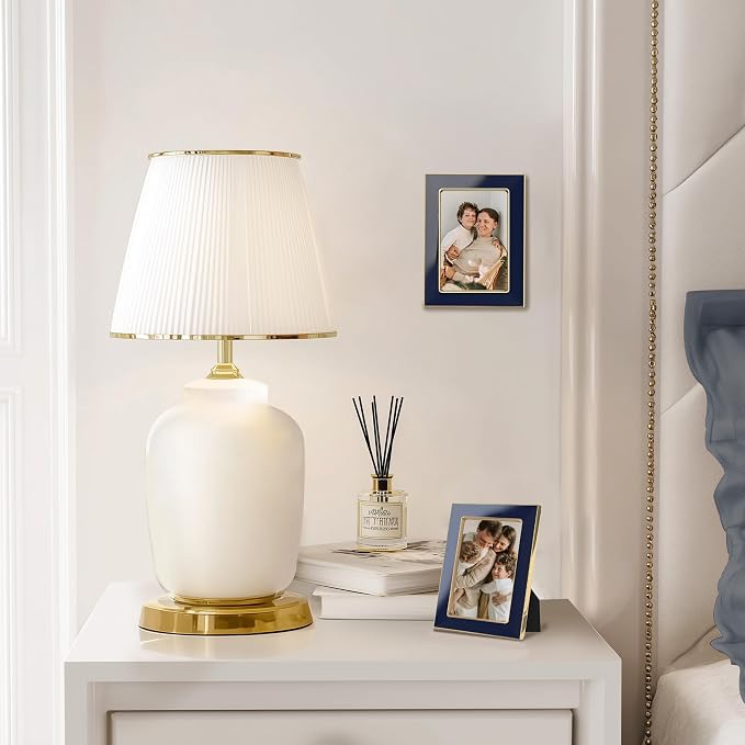 eletecpro 2.5x3.5 Enamel Picture Frame with Real Glass Cover, Navy, 1-Pack