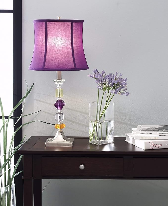 Bijoux 25 1/2" High Table Lamp Purple Acrylic Brushed Nickel Modern Gem