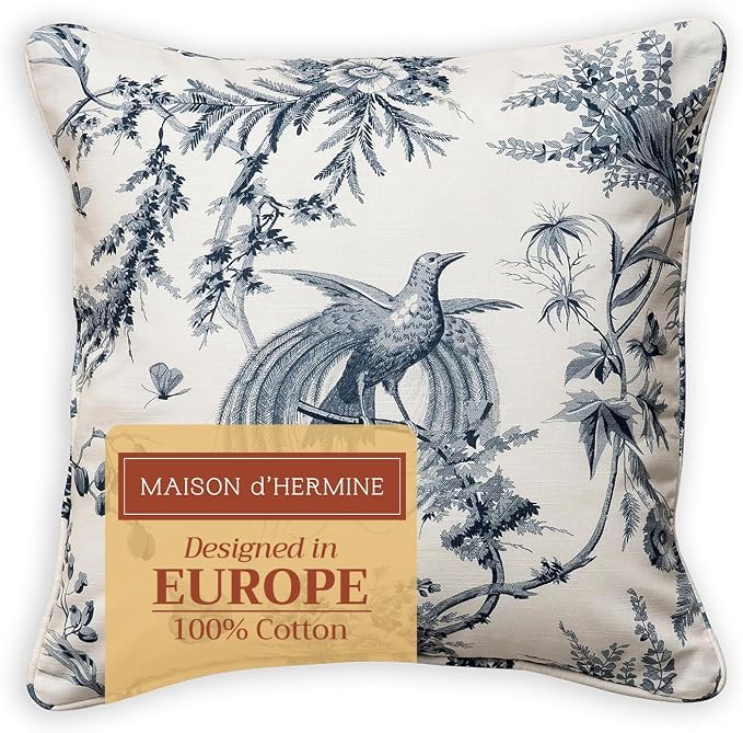 Maison d' Hermine Throw Pillow Covers 100% Cotton (20" x 20" - Pack of 1)