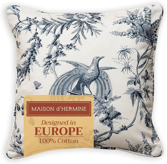 Maison d' Hermine Throw Pillow Covers 100% Cotton (20" x 20" - Pack of 1)