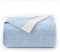 Chunky Knit Boucle Throw Blanket, Soft Washable Coastal Blanket for Bed Couch, Lightweight Cozy Oversized Feather Knit Blanket Indoor Outdoor for Sofa (Blue, Twin 60"x80")