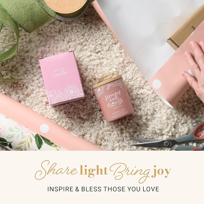 Christian Art Gifts Soy Wax Scented Candle: Strength & Dignity Bible Verse