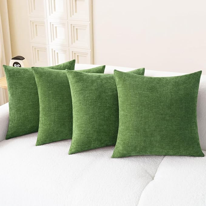 CaliTime Decorative Couch Throw Pillow Covers 18 X 18 Inches Forest Green