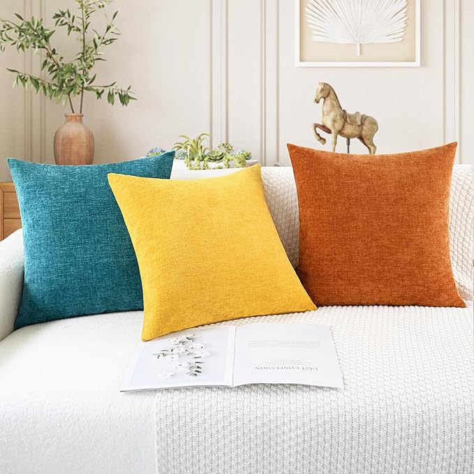 CaliTime Fall Decorative Throw Pillow Covers 18 X 18 Inches Burnt Orange