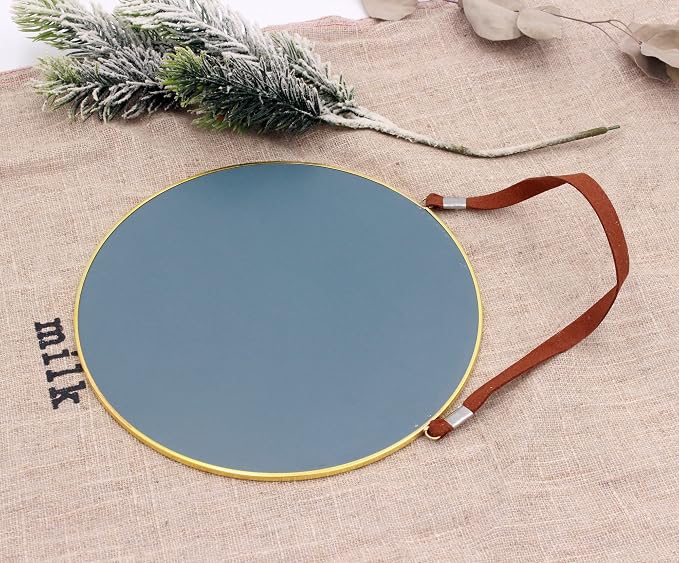 Funerom 8 inch Small Decorative Wall Mirror,Round,Gold | Mirror for Entryways Washrooms Living Rooms