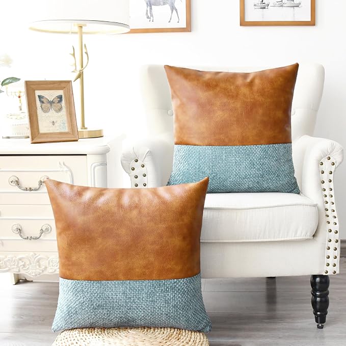 CaliTime Decorative Couch Throw Pillow Covers 18 X 18 Inches Deep Smoke