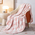 SeaRoomy Fuzzy Checkered Throw Blanket for Bed Decor,Light Pink 90"X90" | Warm,Cozy,Fluffy,Lightweight,Gift for Women Couch Sofa Bed Room Decor