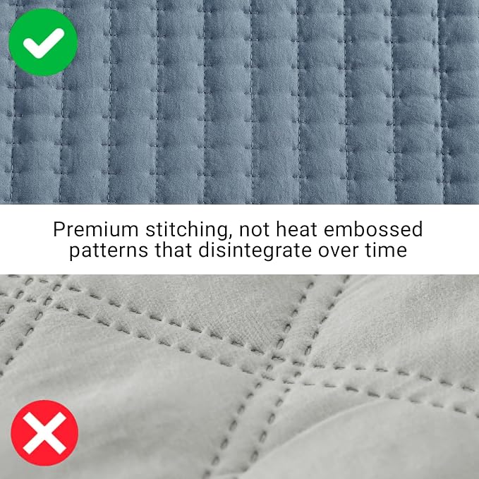 Queen Quilt-Lightweight Bedspreads Blue Queen Size Quilt Bedding Set | Soft Coverlet with 2 Pillow Shams for All Seasons, Suitable for Bed, Couch, 3 Pieces, 90"x94"