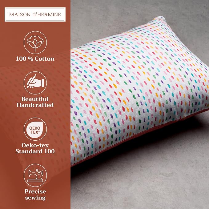 Maison d' Hermine Throw Pillow Covers 100% Cotton (12" x 20" - Pack of 1)
