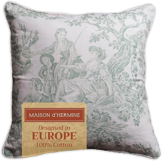 Maison d' Hermine Throw Pillow Covers 100% Cotton (20" x 20" - Pack of 1)