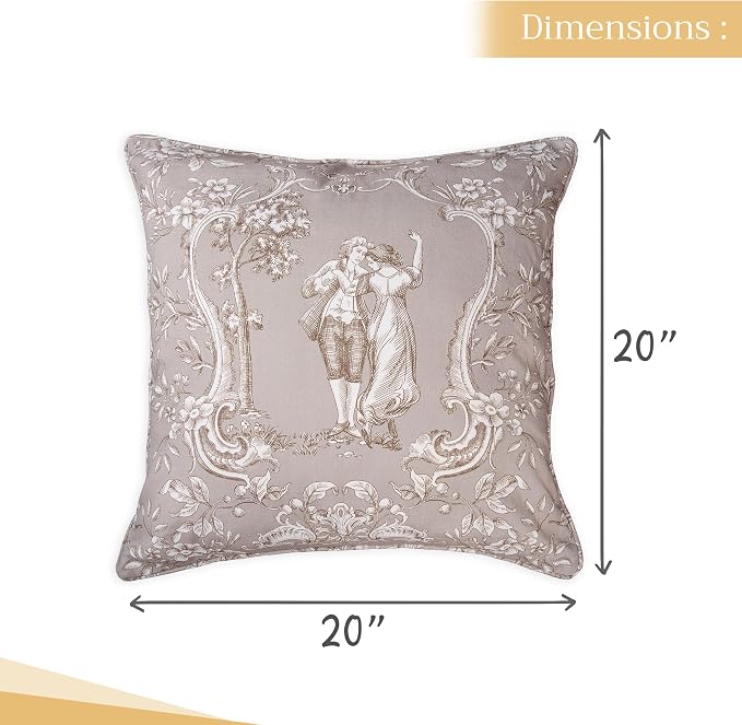 Maison d' Hermine Throw Pillow Covers 100% Cotton (20" x 20" - Pack of 1)
