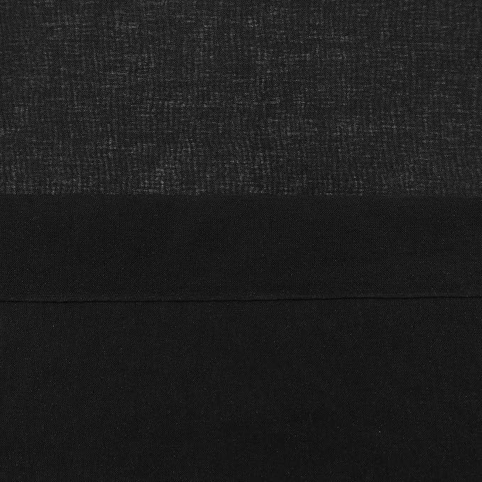 DWCN Black Sheer Curtains for Living Room Bedroom and Funeral/Gothic Wedding - Faux Linen Look Voile Drapes Grommet Top Window Curtain Panel 46 x 54 Inch Length, Set of 2 Panels