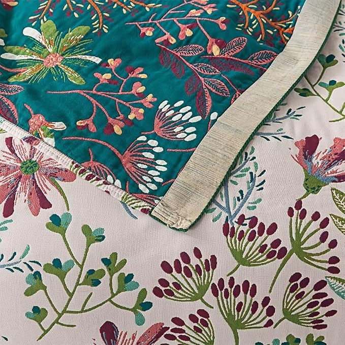 Boho Throw Blanket for Bed 100% Cotton Bohemian Blankets Ultra Soft Woven Muslin Decorative Blankets All Seasons Vintage Quilt Knitted Blanket for Sofa Chair(Green, 50"x60")