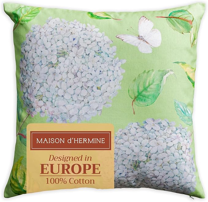 Maison d' Hermine Throw Pillow Covers 100% Cotton (20" x 20" - Pack of 1)