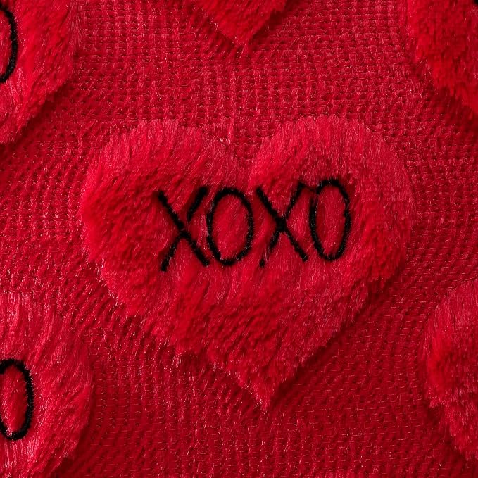 Artscope Valentines Pillow Covers 12x20 Set of 2 Decorative Love Heart XOXO Valentine's Day Throw Pillow Cases Soft Plush Faux Fur Couch Cushion Case for Holiday Sofa Bed Room Home Decor-Red XOXO