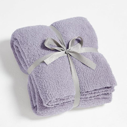 CYMULA Knit Throw Blanket for Couch Purple - Super Soft Lightweight Plush Fuzzy Fluffy Cozy Blankets and Throws for Sofa Bed, 50 x 60 inches