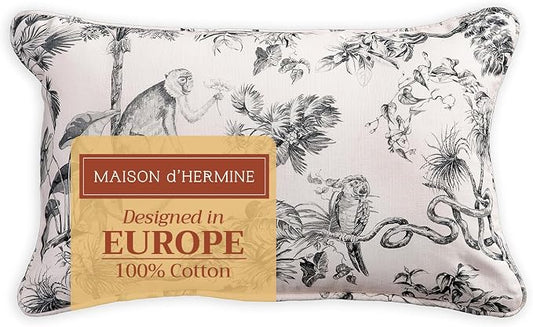 Maison d' Hermine Throw Pillow Covers 100% Cotton (12" x 20" - Pack of 1)