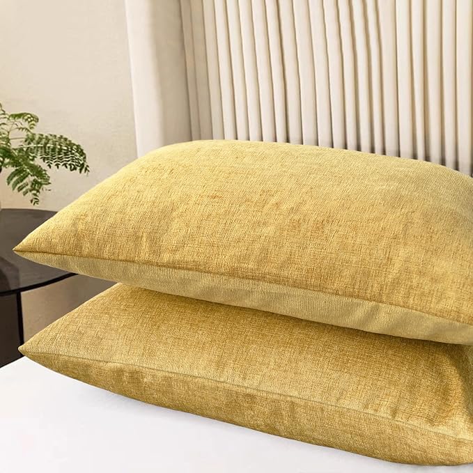 CaliTime Decorative Standard Throw Pillow Covers 26 X 20 Inches Gold