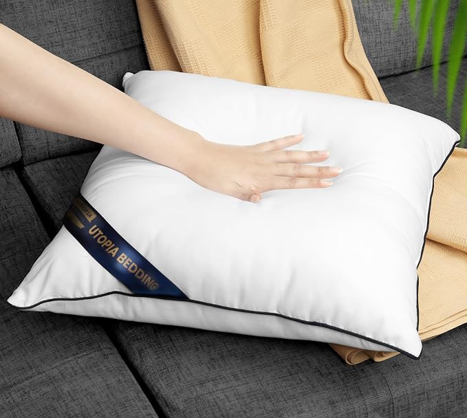 Utopia Bedding 26x26 Throw Pillow Inserts, Decorative Pillows, Pack of 2 | Piping Throw Pillows, Plush & Supportive, Aesthetic Cushion Sham Stuffer for Sofa, Office, Couch & Bed, Set of 2, White