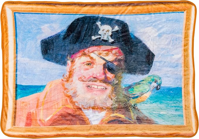 Silver Buffalo Spongebob Squarepants Captain, Fleece Throw Blanket, 45x60in | Painty the Pirate, Soft and Cozy, 180 GSM