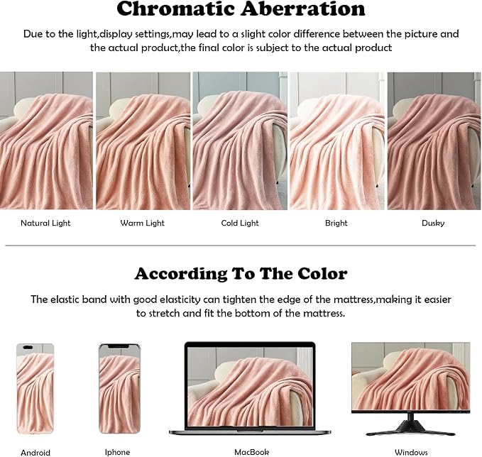 NEWCOSPLAY Knitted Throw Blanket for Couch Sofa Bed, Plush-Pink, 60"x80" | Super Soft Plush, Fuzzy Fluffy Microfiber, Lightweight Cozy Blanket for Room Decor, All Season Use