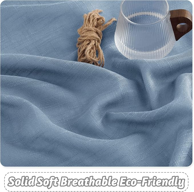 RYB HOME Semi Sheer Curtains 95 inches Long for Living Room Windows | Sunlight Filtering, Privacy Protect, Soft & Vertical, Rod Pocket Drapes, for Bedroom Dining, Blue Haze, W52 x L95, 2 Panels
