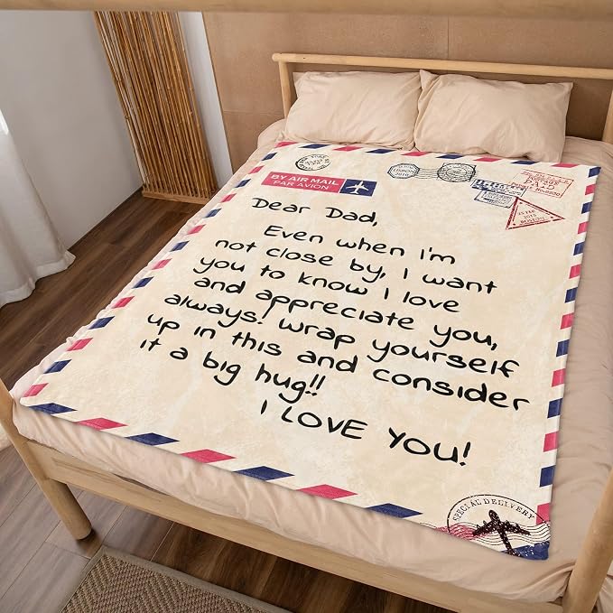 TURMTF Fathers Mothers Day Birthday Gifts for Dad, Best Dad Gifts from Daughter Son, Best Dad Gifts Ideas for Fathers Day, Dad Blanket (Dad Gift, 56"x71")