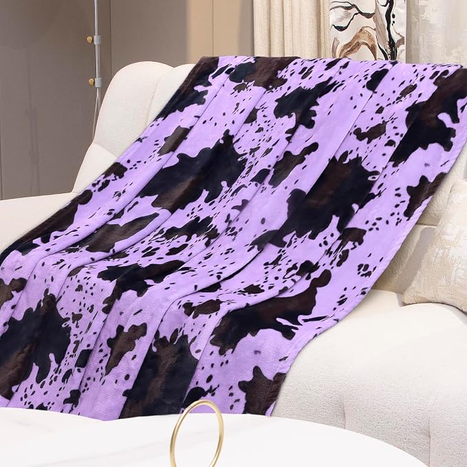 Purple Throw Blanket for Girls, Cute Soft Small Fleece Blankets for Bed Nursery Stroller Crib, Lavender Purple Gifts for Girls Boys Birthday, 40"x50"