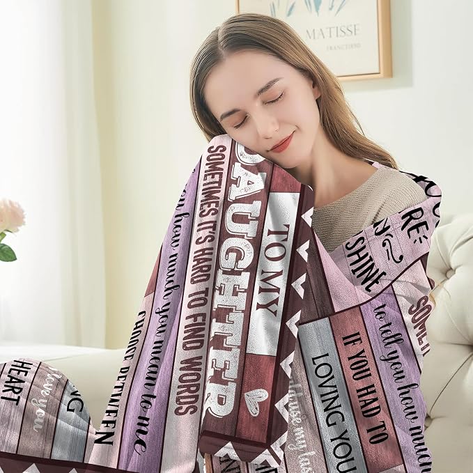Daughter Gifts, Best Gifts for Daughter Blanket from Mom Dad, Best Birthday Gifts for Daughters Adult, to My Daughter Christmas Mothes Day Throw Blanket Gifts 50"x60"